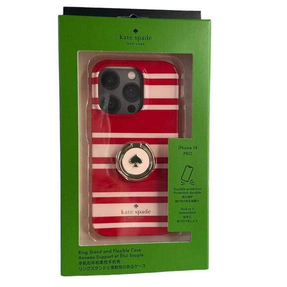 Kate Spade Sailing Stripe iPhone 14 Pro Stability Ring Case - Picture 1 of 11